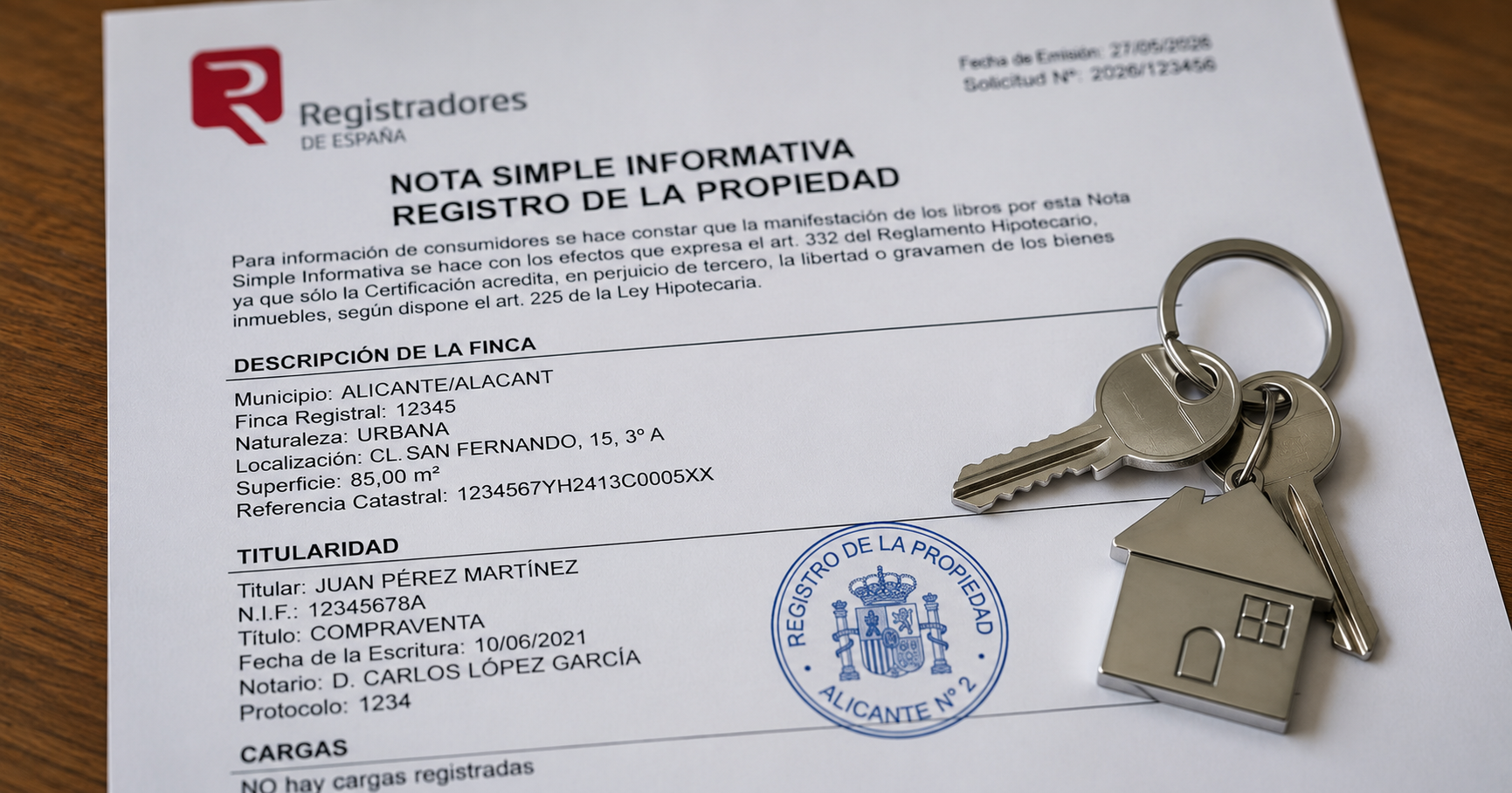 Nota simple del Registro de la Propiedad en Alicante 2026 guía completa